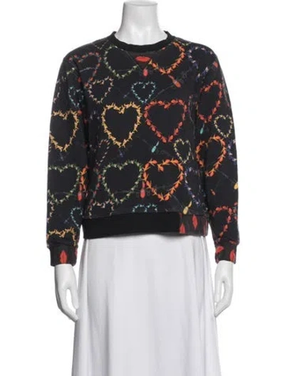 Pre-owned La Prestic Ouiston Printed Crew Neck Sweatshirt In Blue