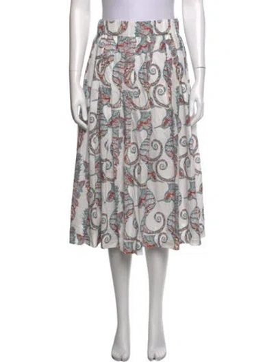 Pre-owned La Prestic Ouiston Printed Midi Length Skirt In Multicolor