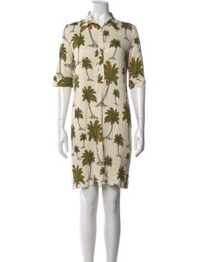 Pre-owned La Prestic Ouiston Printed Mini Dress In Neutral