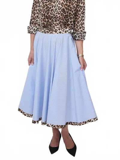 La Prestic Ouiston Roma Cotton Skirt In Racie In Blue