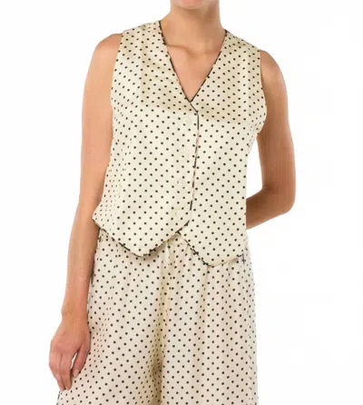 La Prestic Ouiston Serveuse Vest Jacket In Pois Noir Ecru In Neutral