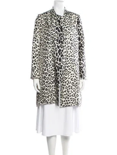Pre-owned La Prestic Ouiston Silk Animal Print Jacket In Neutral