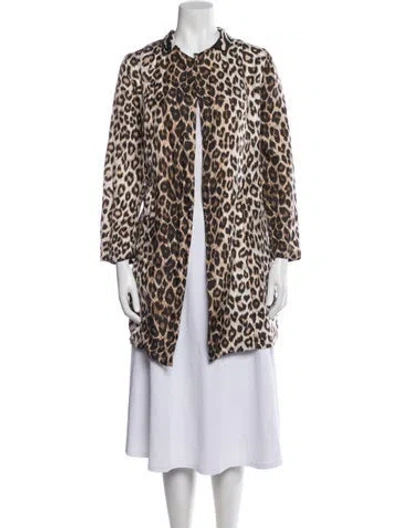 Pre-owned La Prestic Ouiston Silk Animal Print Jacket In Neutral