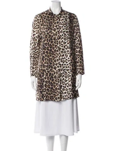 Pre-owned La Prestic Ouiston Silk Animal Print Jacket In Neutrals