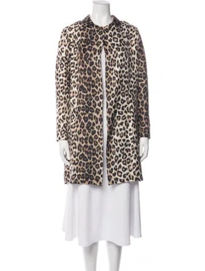 Pre-owned La Prestic Ouiston Silk Animal Print Jacket In Neutrals