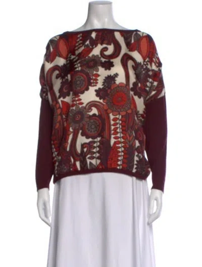 Pre-owned La Prestic Ouiston Silk Floral Print Blouse In Multi
