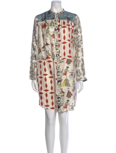 Pre-owned La Prestic Ouiston Silk Knee-length Dress In Neutral