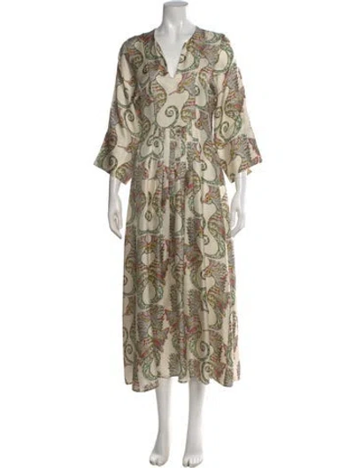 Pre-owned La Prestic Ouiston Silk Knee-length Dress In Neutral