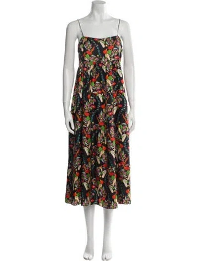 Pre-owned La Prestic Ouiston Silk Long Dress In Black