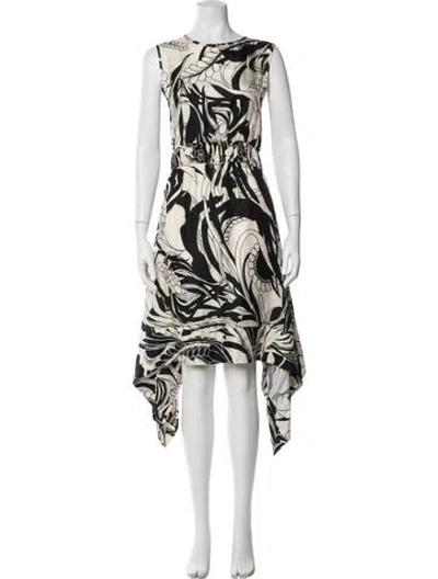 Pre-owned La Prestic Ouiston Silk Long Dress In Black/neutrals