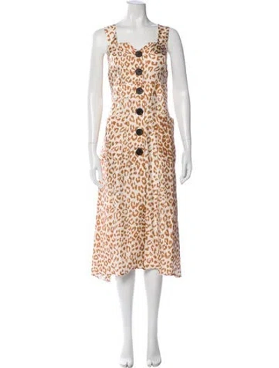 Pre-owned La Prestic Ouiston Silk Long Dress In Neutral