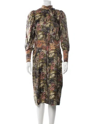 Pre-owned La Prestic Ouiston Silk Midi Length Dress In Black