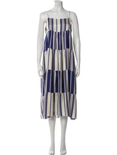 Pre-owned La Prestic Ouiston Silk Midi Length Dress In Multi