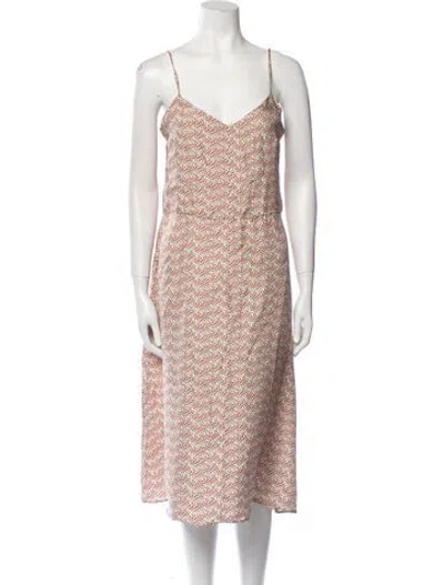 Pre-owned La Prestic Ouiston Silk Midi Length Dress In Neutral