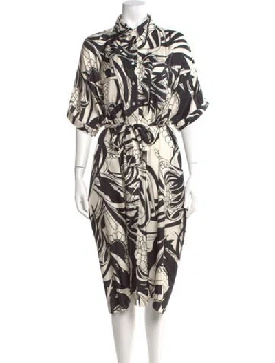 Pre-owned La Prestic Ouiston Silk Midi Length Dress W/ Tags In Black