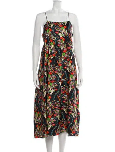 Pre-owned La Prestic Ouiston Silk Midi Length Dress W/ Tags In Multicolor