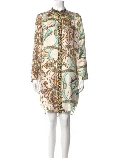 Pre-owned La Prestic Ouiston Silk Mini Dress In Neutral