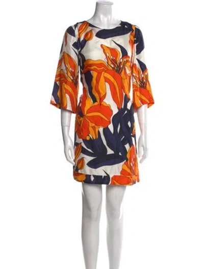 Pre-owned La Prestic Ouiston Silk Mini Dress In White