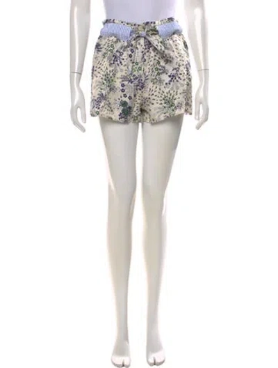 Pre-owned La Prestic Ouiston Silk Mini Shorts In Blue
