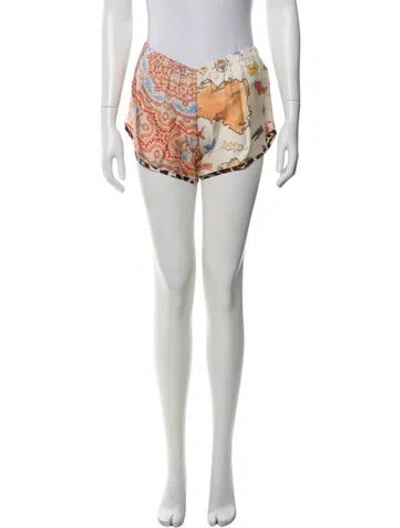 Pre-owned La Prestic Ouiston Silk Mini Shorts W/ Tags In Neutral