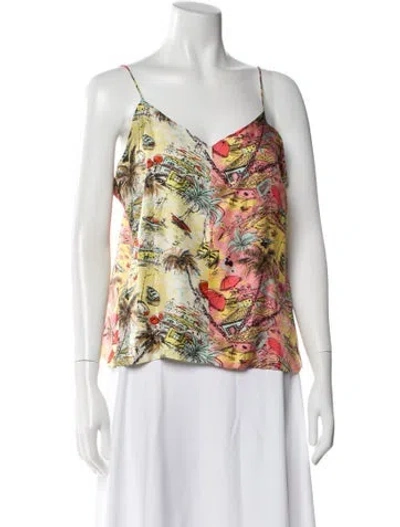 Pre-owned La Prestic Ouiston Silk Printed Blouse In Multi