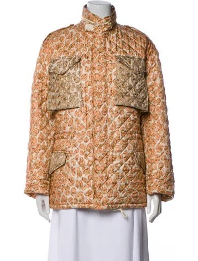 Pre-owned La Prestic Ouiston Silk Printed Jacket In Pink