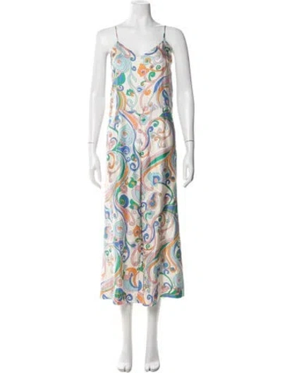 Pre-owned La Prestic Ouiston Silk Printed Jumpsuit W/ Tags In Multi