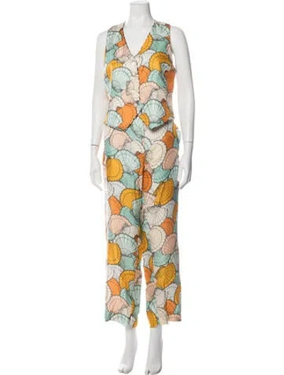 Pre-owned La Prestic Ouiston Silk Printed Set In Multicolor