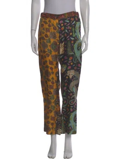 Pre-owned La Prestic Ouiston Silk Straight Leg Pants In Black