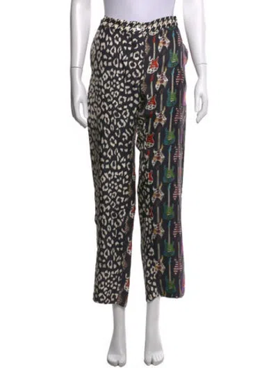 Pre-owned La Prestic Ouiston Silk Straight Leg Pants W/ Tags In Black
