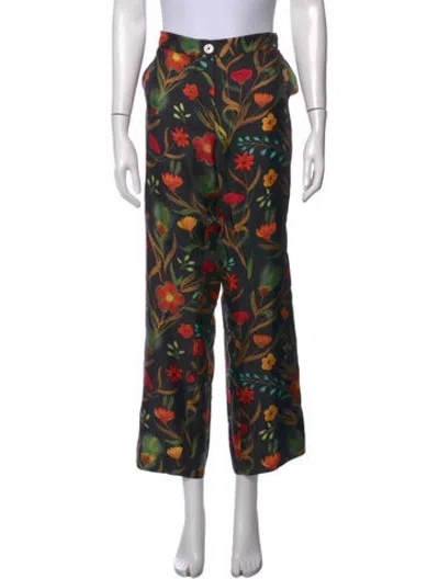 Pre-owned La Prestic Ouiston Silk Wide Leg Pants In Black