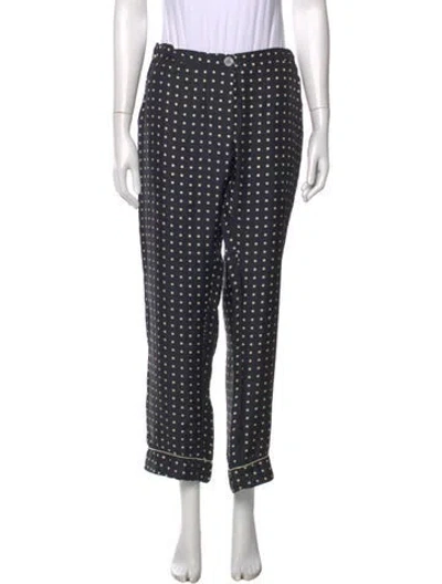Pre-owned La Prestic Ouiston Silk Wide Leg Pants In Blue