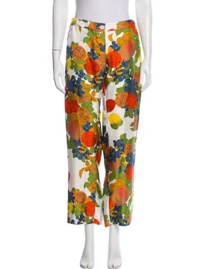 Pre-owned La Prestic Ouiston Silk Wide Leg Pants In Multi