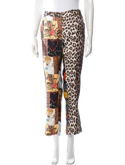 Pre-owned La Prestic Ouiston Silk Wide Leg Pants In Multi