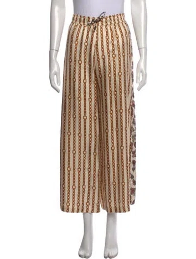 Pre-owned La Prestic Ouiston Silk Wide Leg Pants In Multicolor