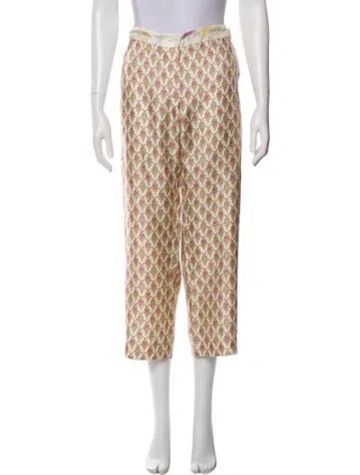 Pre-owned La Prestic Ouiston Silk Wide Leg Pants In Neutral