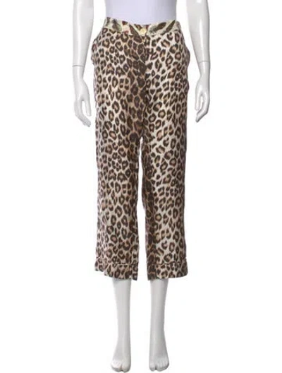 Pre-owned La Prestic Ouiston Silk Wide Leg Pants In Neutral