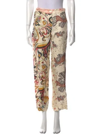 Pre-owned La Prestic Ouiston Silk Wide Leg Pants In Neutral