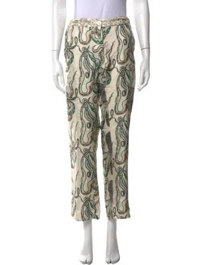 Pre-owned La Prestic Ouiston Silk Wide Leg Pants In Neutral