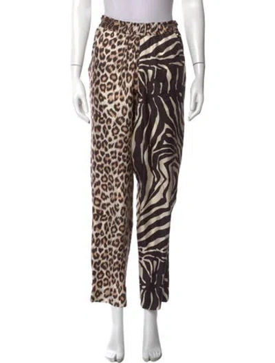 Pre-owned La Prestic Ouiston Silk Wide Leg Pants In Neutral