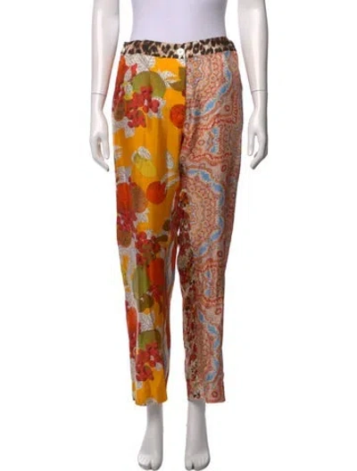 Pre-owned La Prestic Ouiston Silk Wide Leg Pants In Pink