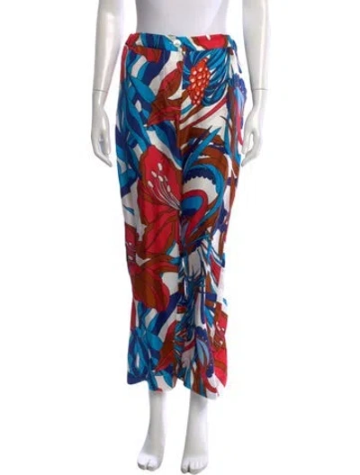 Pre-owned La Prestic Ouiston Silk Wide Leg Pants W/ Tags In Blue