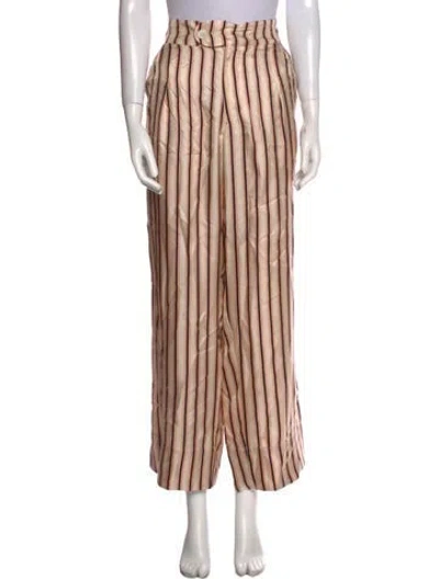 Pre-owned La Prestic Ouiston Silk Wide Leg Pants W/ Tags In Neutral