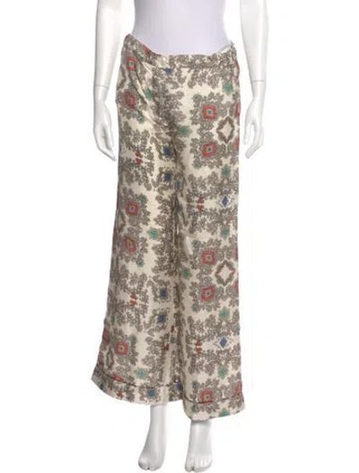 Pre-owned La Prestic Ouiston Silk Wide Leg Pants W/ Tags In Neutral