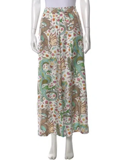 Pre-owned La Prestic Ouiston Silk Wide Leg Pants In White