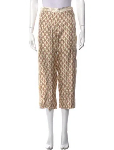 Pre-owned La Prestic Ouiston Silk Wide Leg Pants In White