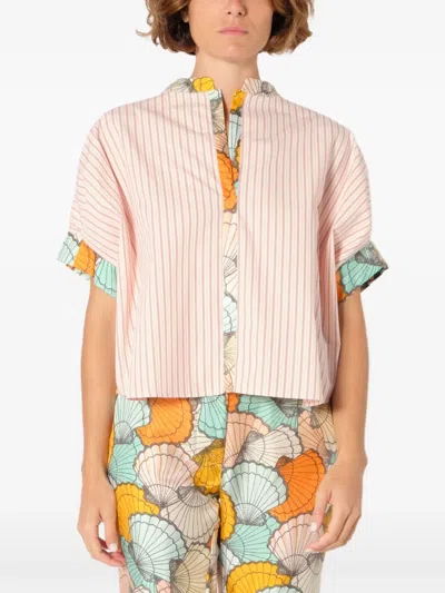 La Prestic Ouiston Striped Blouse In Pink