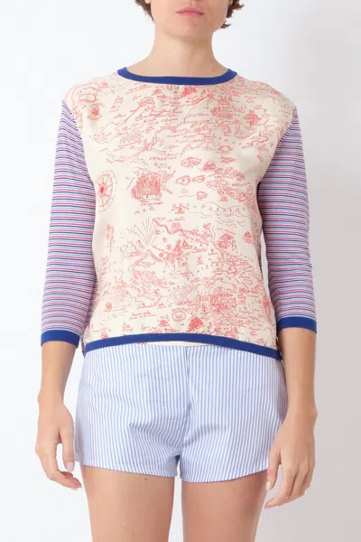 La Prestic Ouiston Summertime Top In Mix Carte Fuchsia In Multi