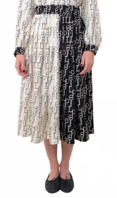 La Prestic Ouiston Venise Midi Flared Skirt In Mix Chainette In Multi