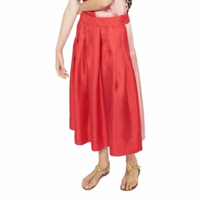 La Prestic Ouiston Venise Skirt In Rouge In Red
